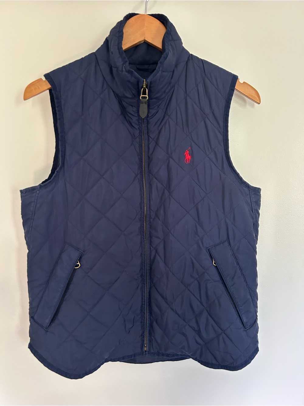 Ralph Lauren Women’s Navy Quilted Full-Zip Vest Size M